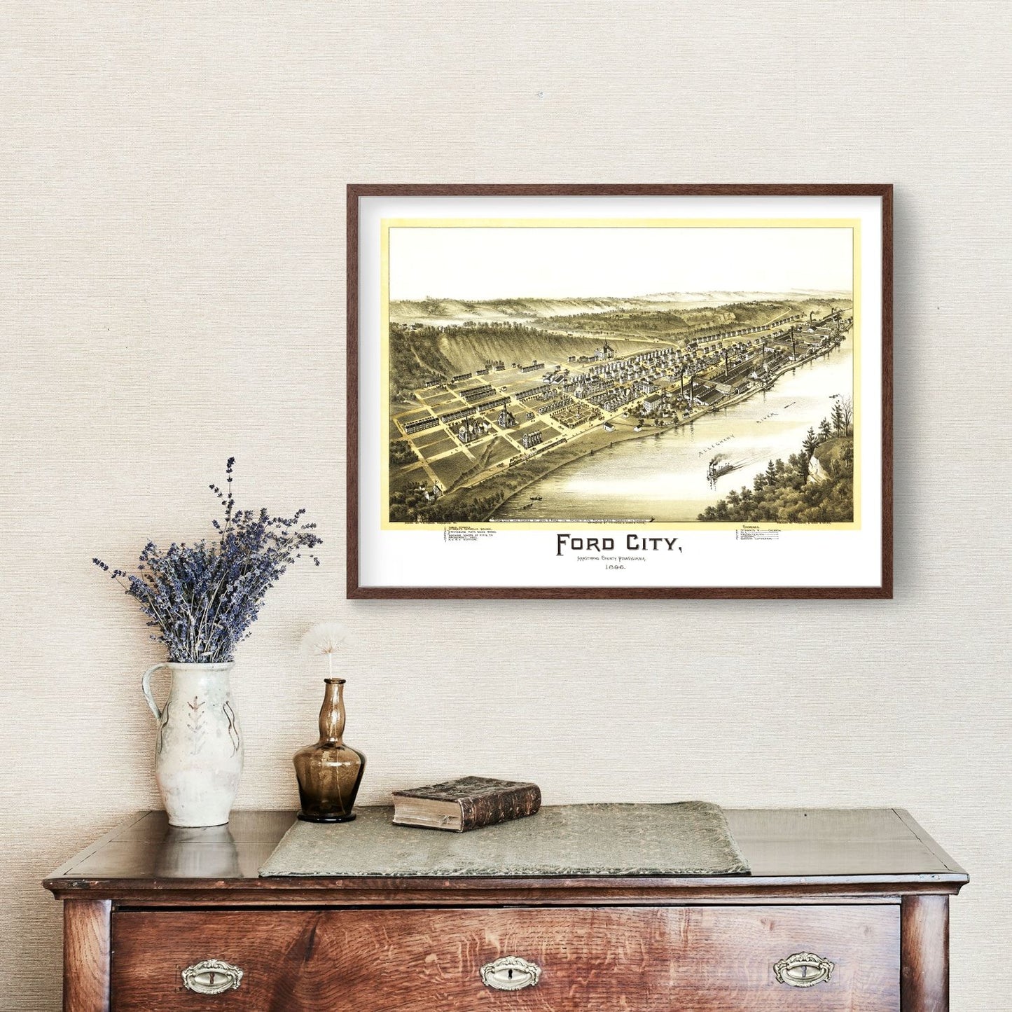 Vintage Map of Ford City, Pennsylvania, 1896