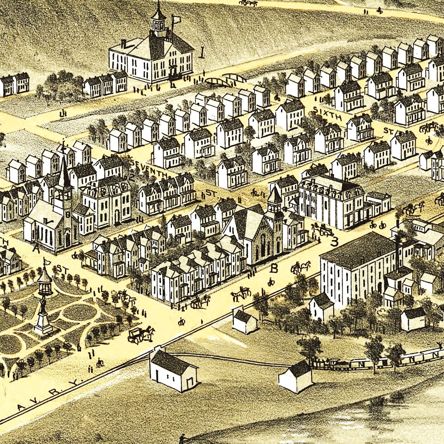 Vintage Map of Ford City, Pennsylvania, 1896