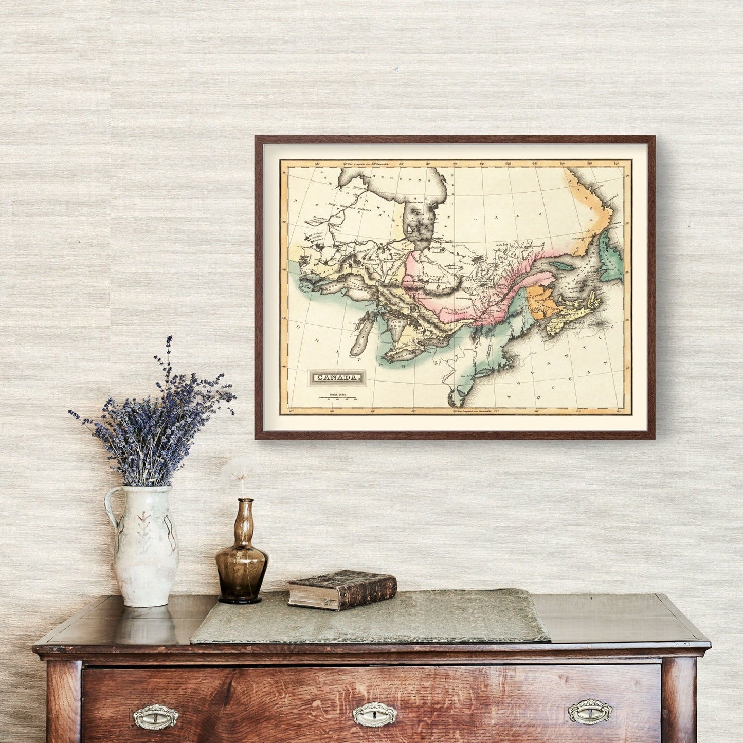 Vintage Map of Canada, 1823 Wall Art
