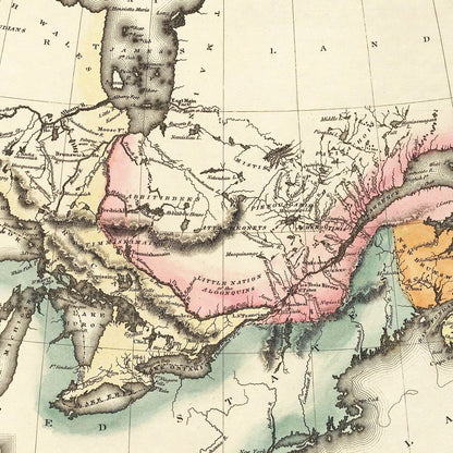 Vintage Map of Canada, 1823 Wall Art