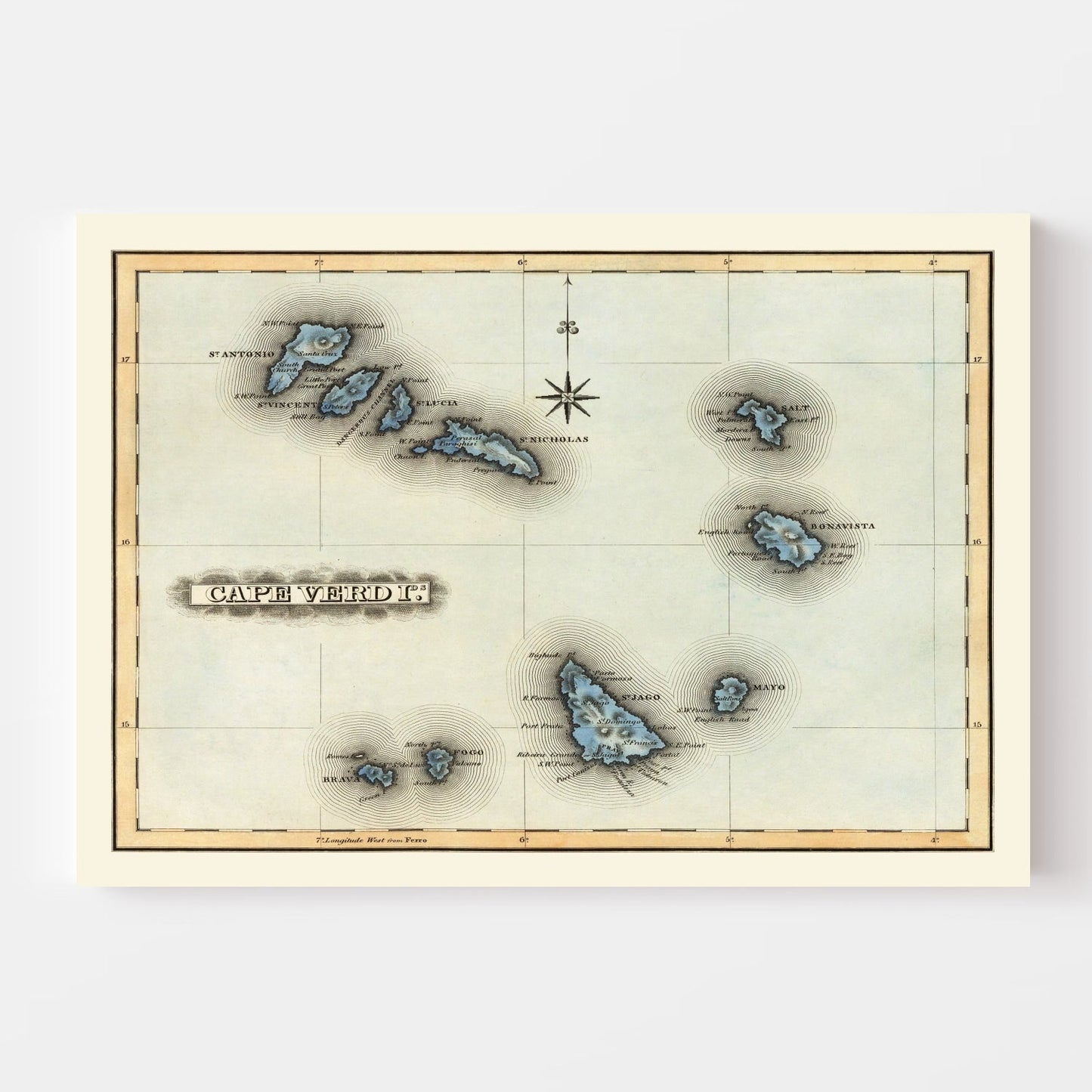 Vintage Map of Cape Verde, 1823
