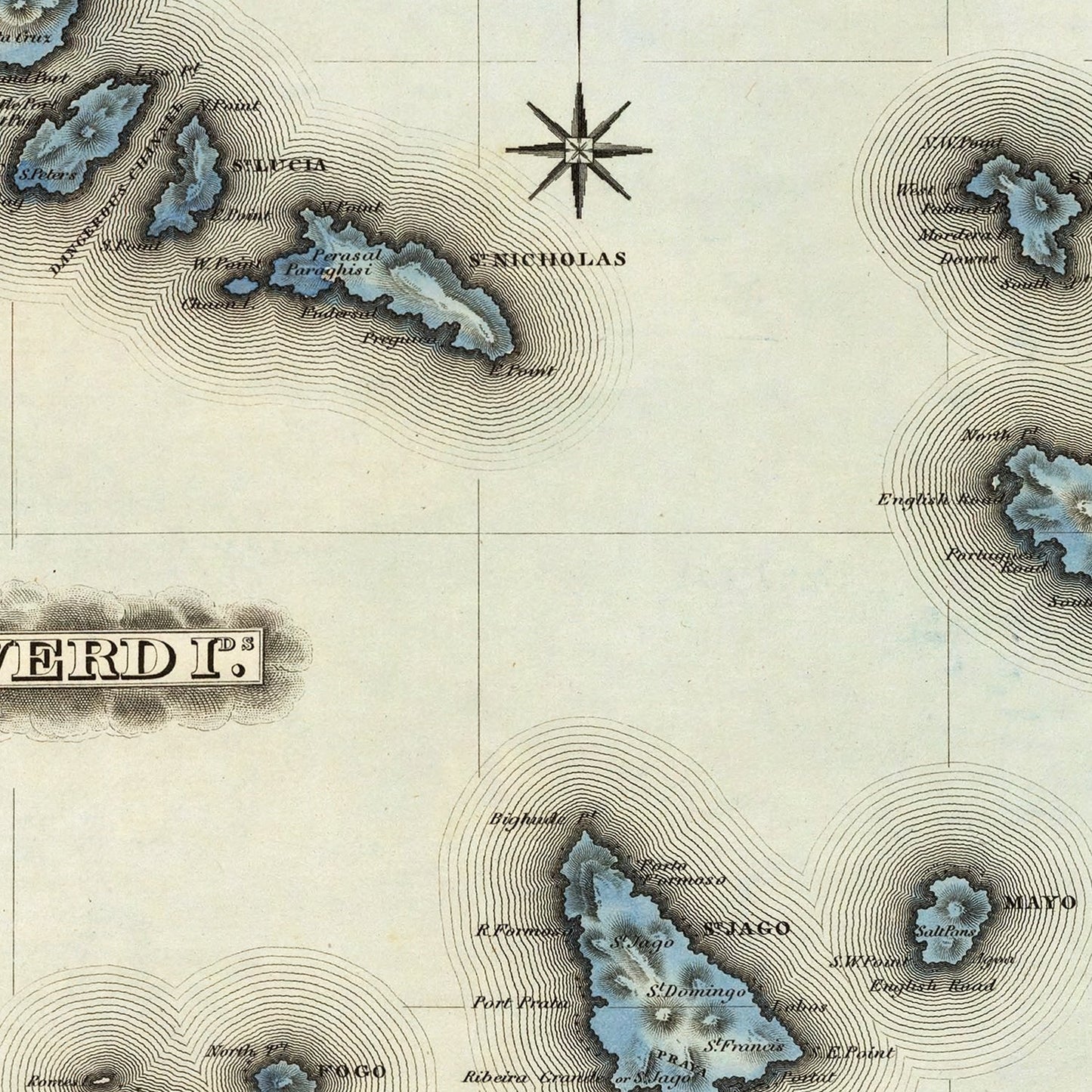 Vintage Map of Cape Verde, 1823