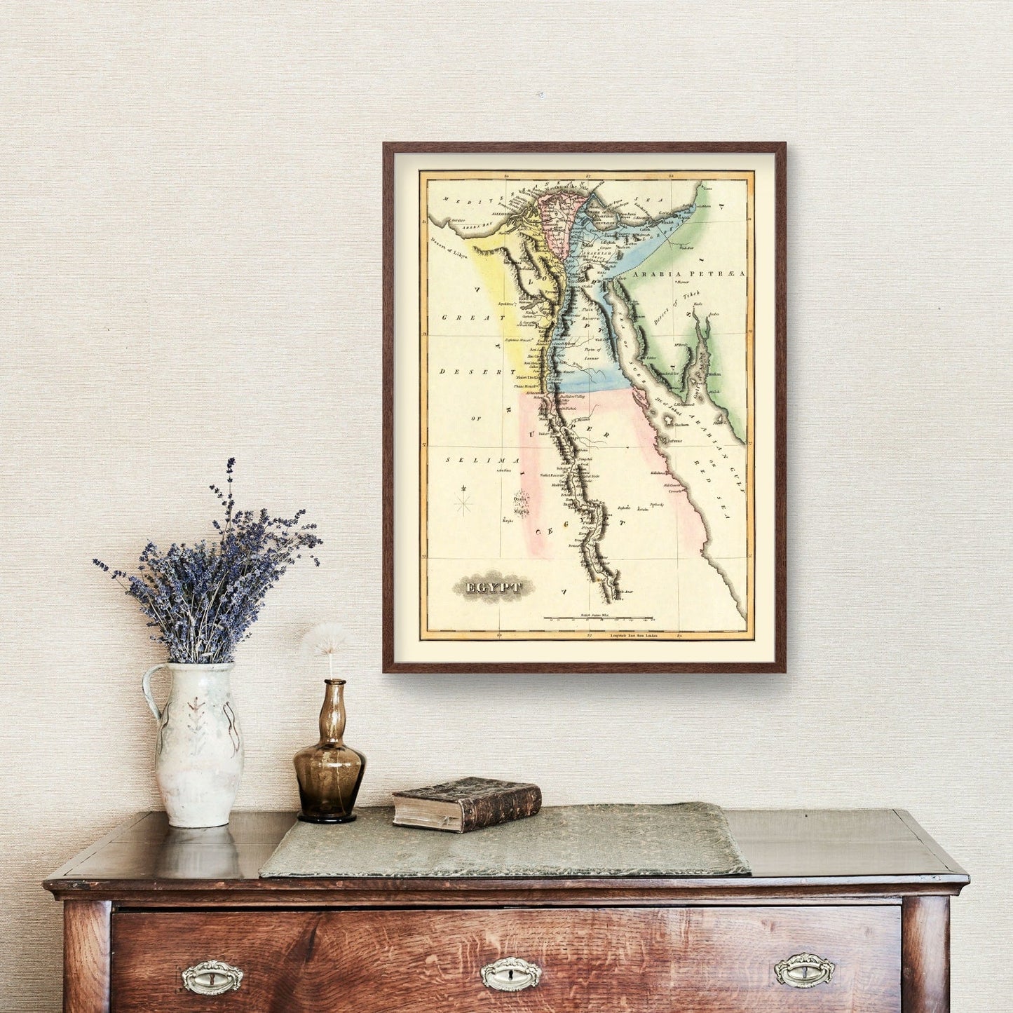 Vintage Map of Egypt, 1823