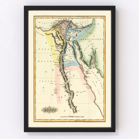 Vintage map of Egypt, 1823