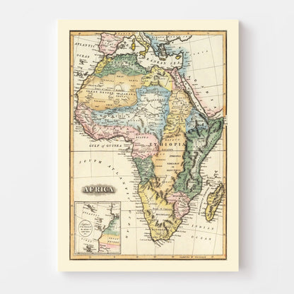 Vintage Map of Africa, 1823