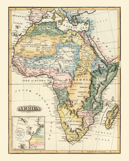 Vintage Map of Africa, 1823