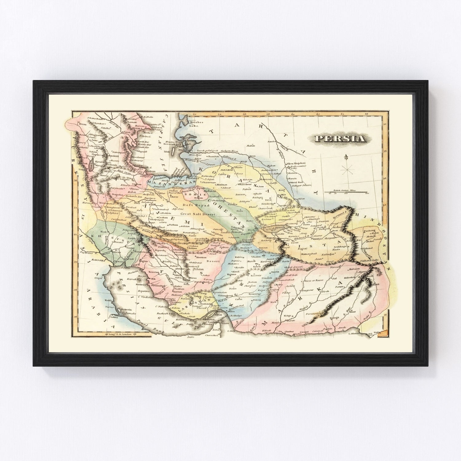 vintage map of Persia, 1823