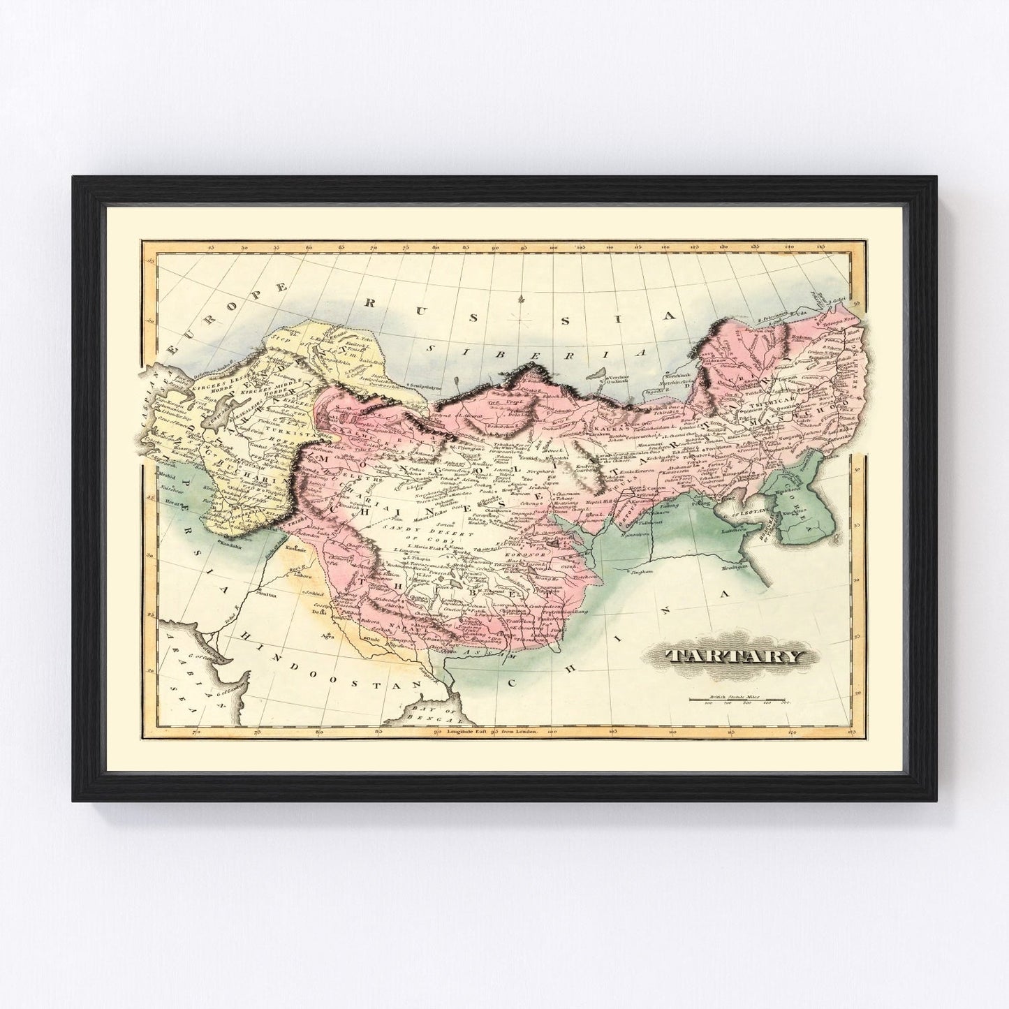 Vintage map of China, 1823, second edition, digitally restored