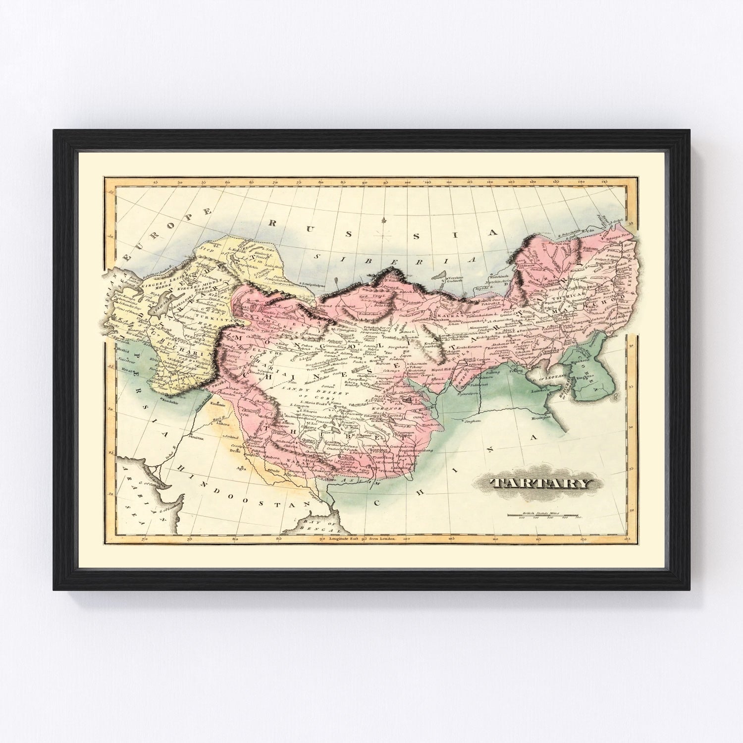 Vintage map of China, 1823, second edition, digitally restored