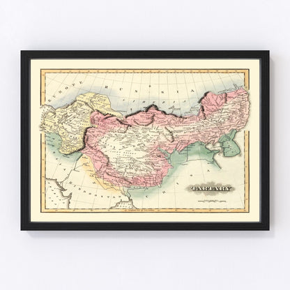 Vintage map of China, 1823, second edition, digitally restored