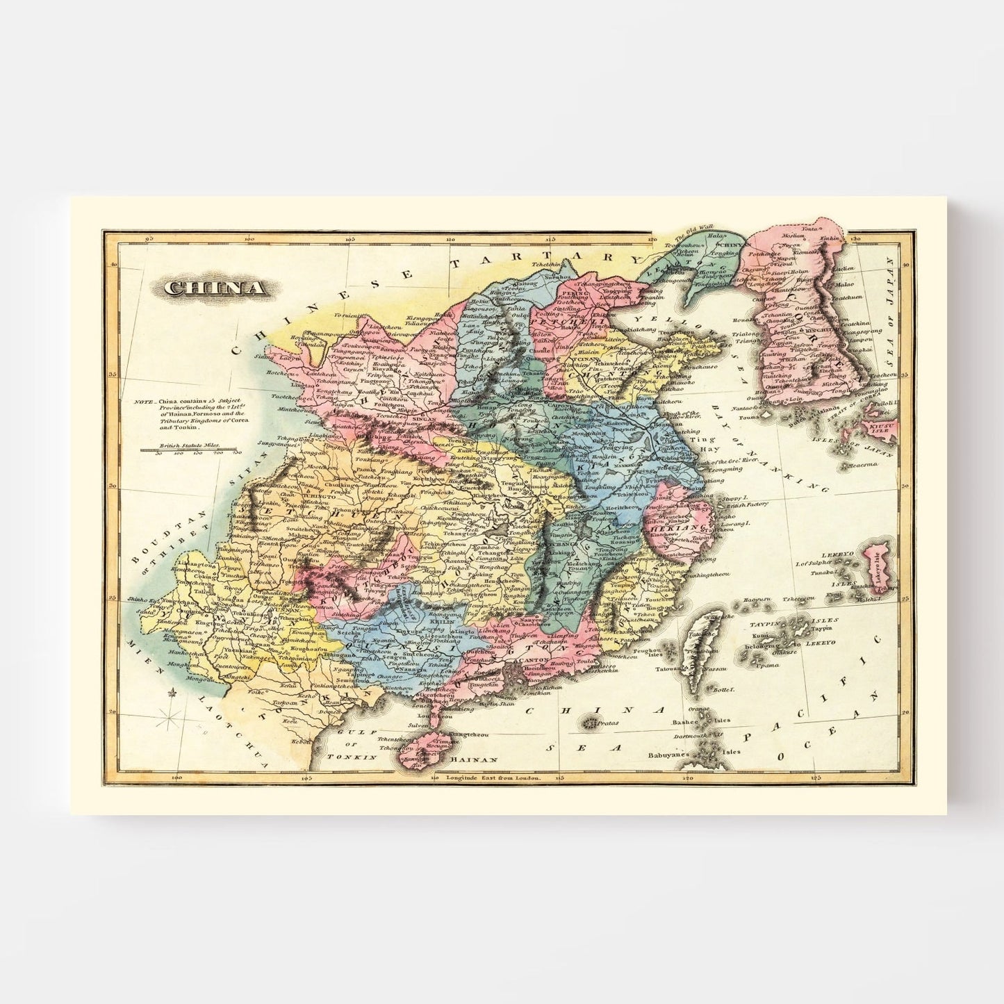 Vintage Map of China, 1823 - Edition I
