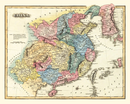 Vintage Map of China, 1823 - Edition I