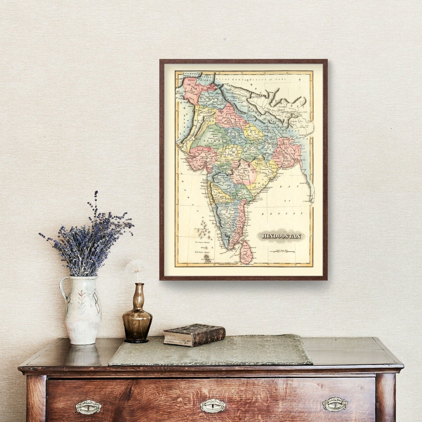 Vintage Map of India, 1823