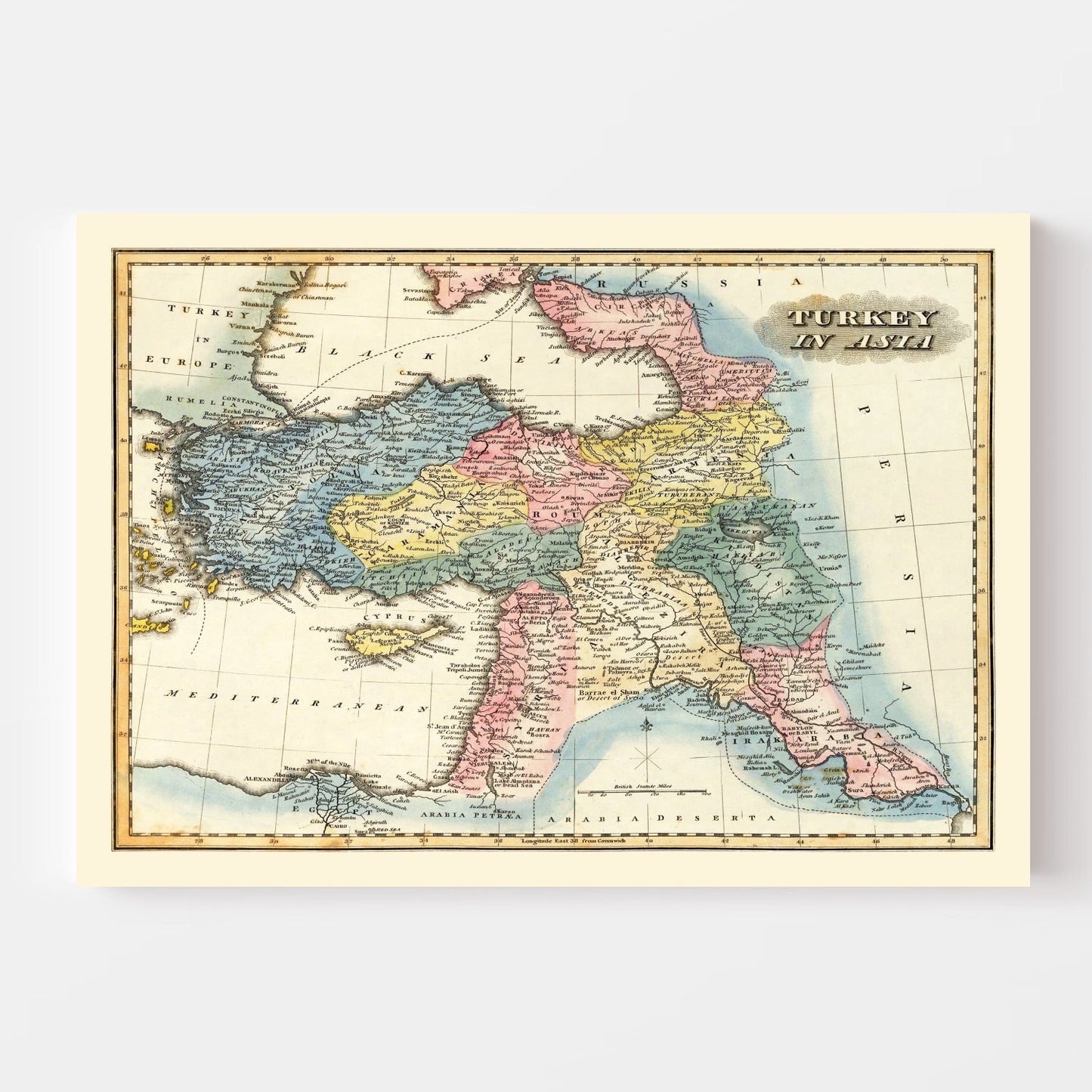 Vintage Map of Turkey, 1823 II