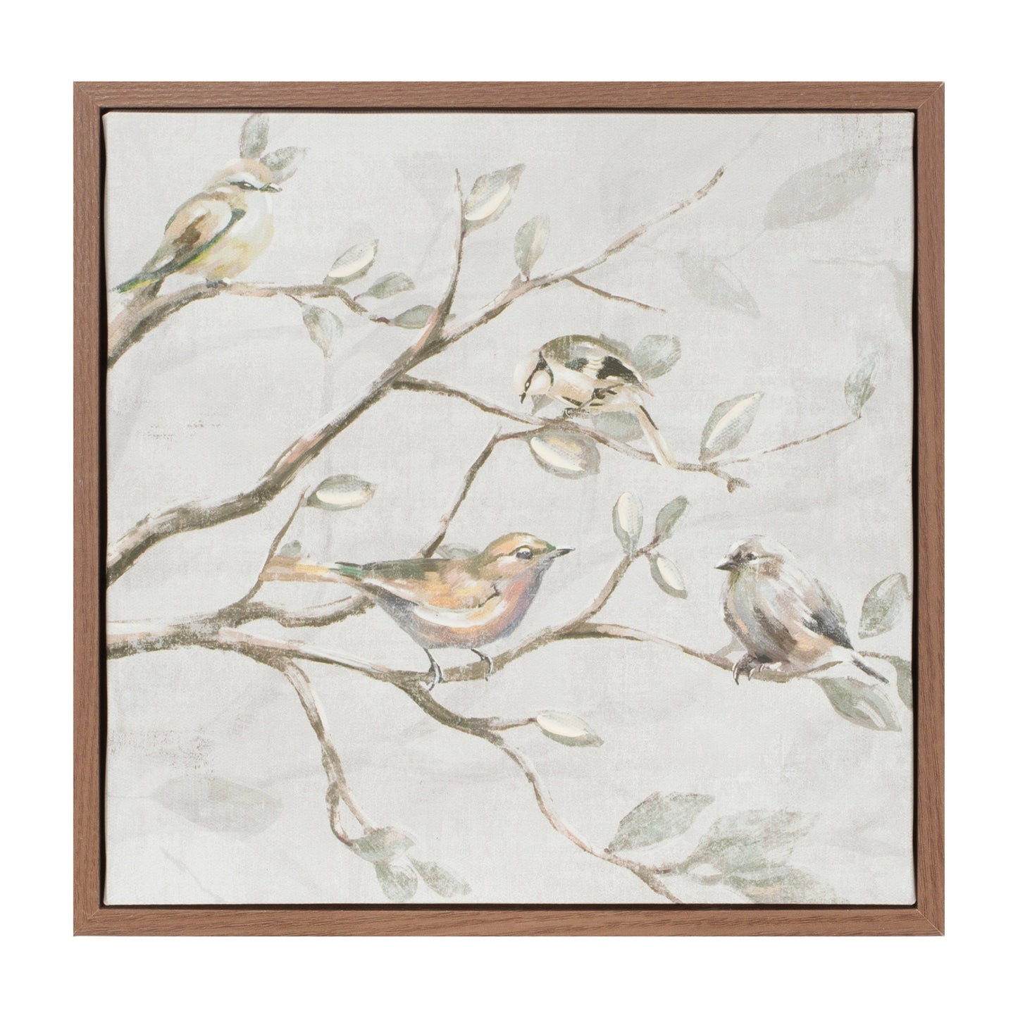 Birds on Branches Framed Canvas Wall Art Set of 2