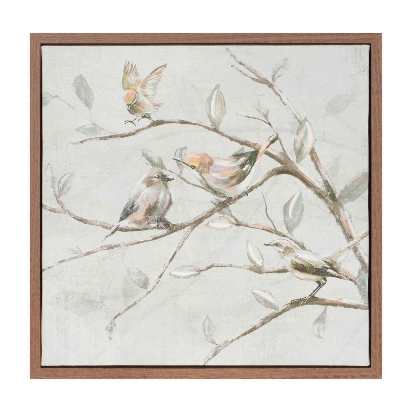 Birds on Branches Framed Canvas Wall Art Set of 2