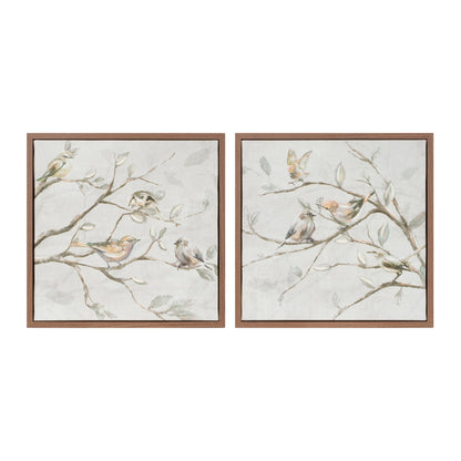 Framed Birds on Branches Canvas Art (Set of 2)