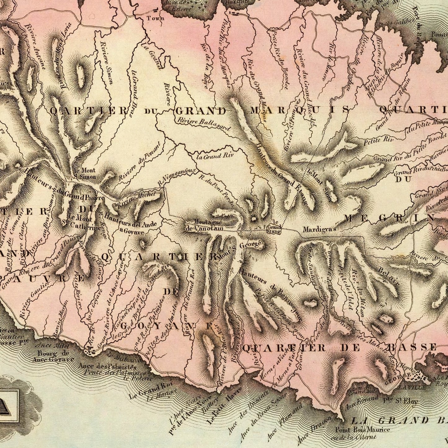 Vintage Map of Grenada, 1823
