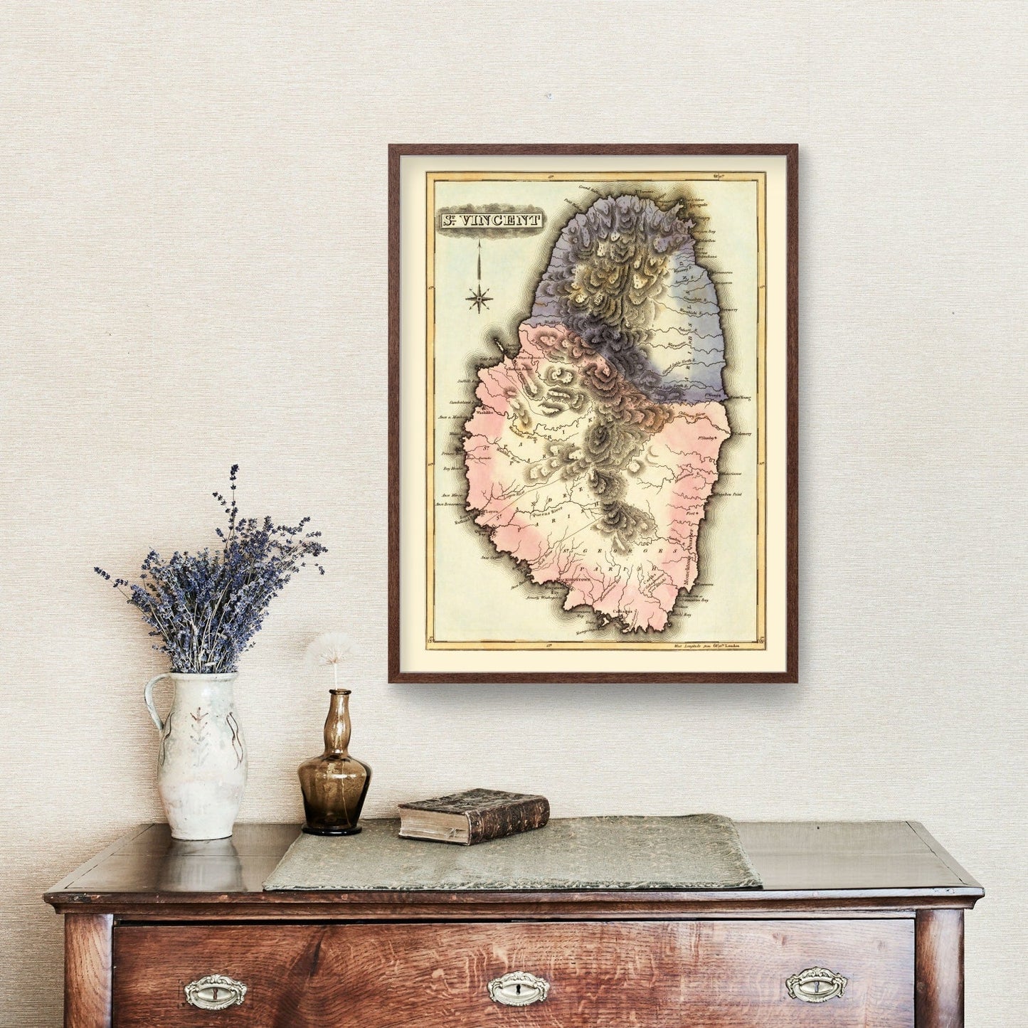 Vintage Map of St. Vincent, 1823