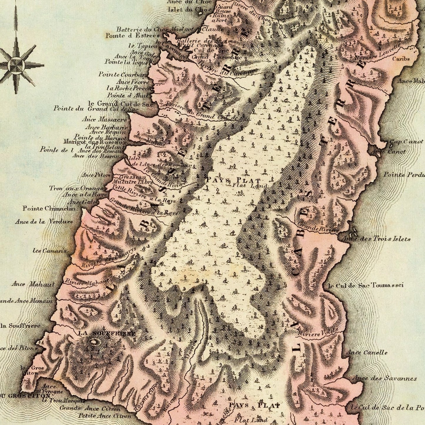 Vintage Map of St. Lucia, 1823, Wall Art