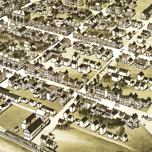 Vintage Map of Gettysburg, Pennsylvania, 1888