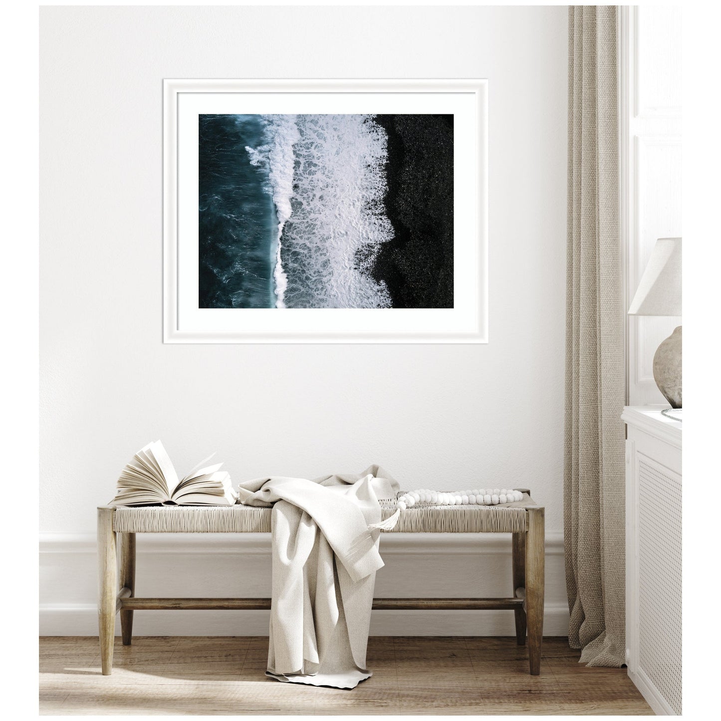 Ocean Waves Black Beach Iceland Framed Wall Art