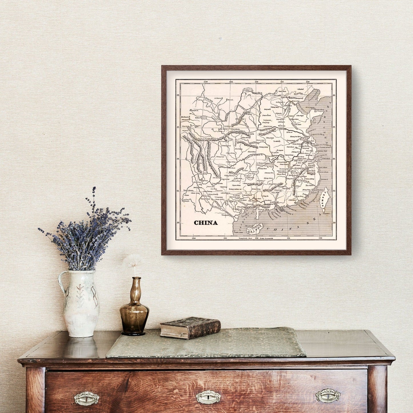 Vintage Map of China, 1848