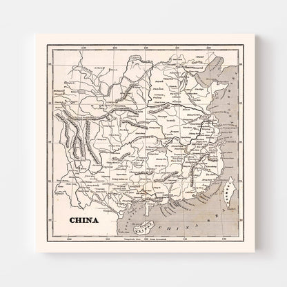 Vintage Map of China, 1848