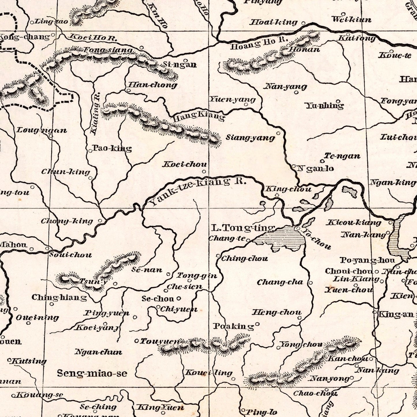 Vintage Map of China, 1848