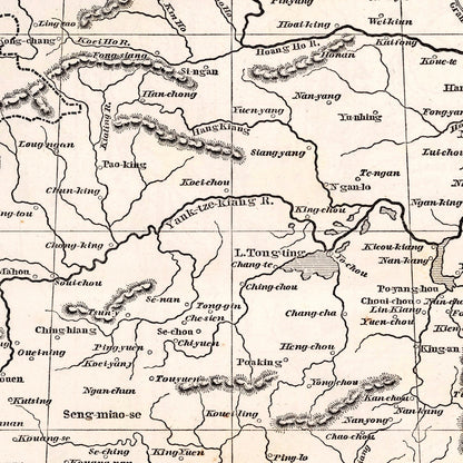 Vintage Map of China, 1848