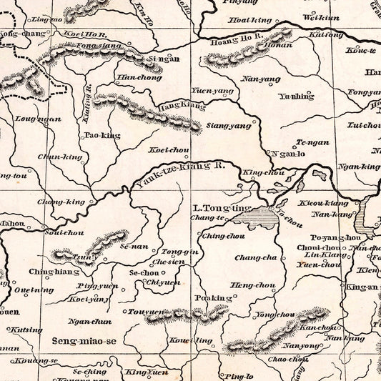 Vintage Map of China, 1848