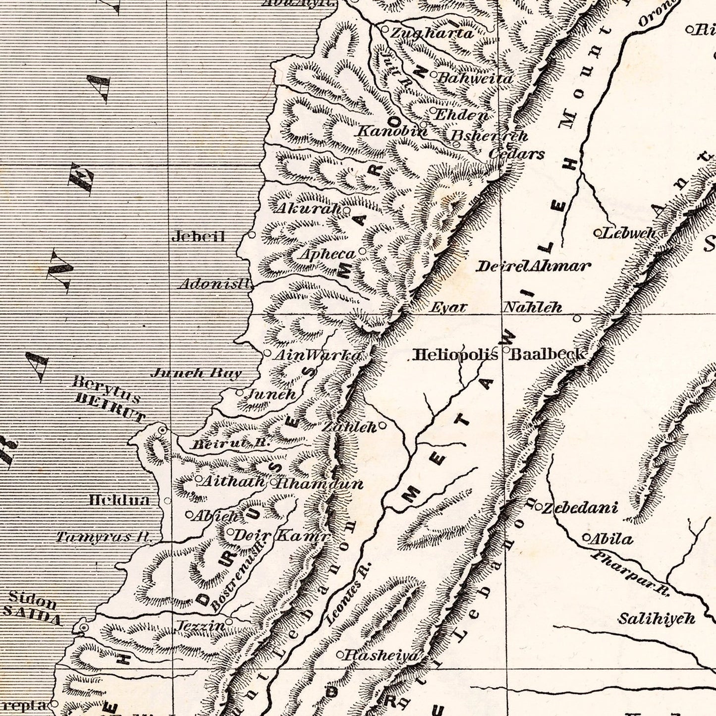 Vintage Map of Syria, 1848
