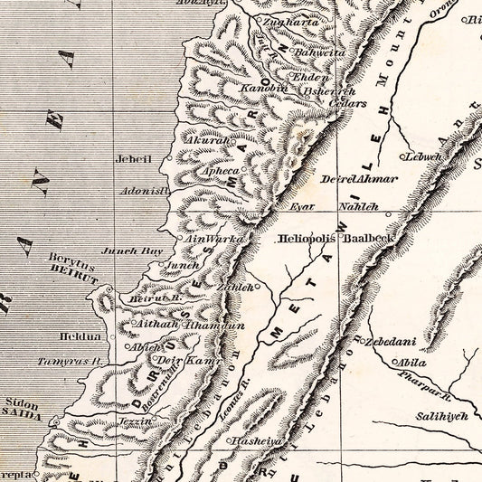 Vintage Map of Syria, 1848