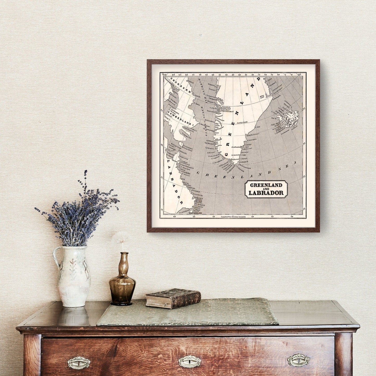 Vintage Map of Greenland, 1848