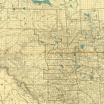 Vintage Map of Alberta, Canada, 1924