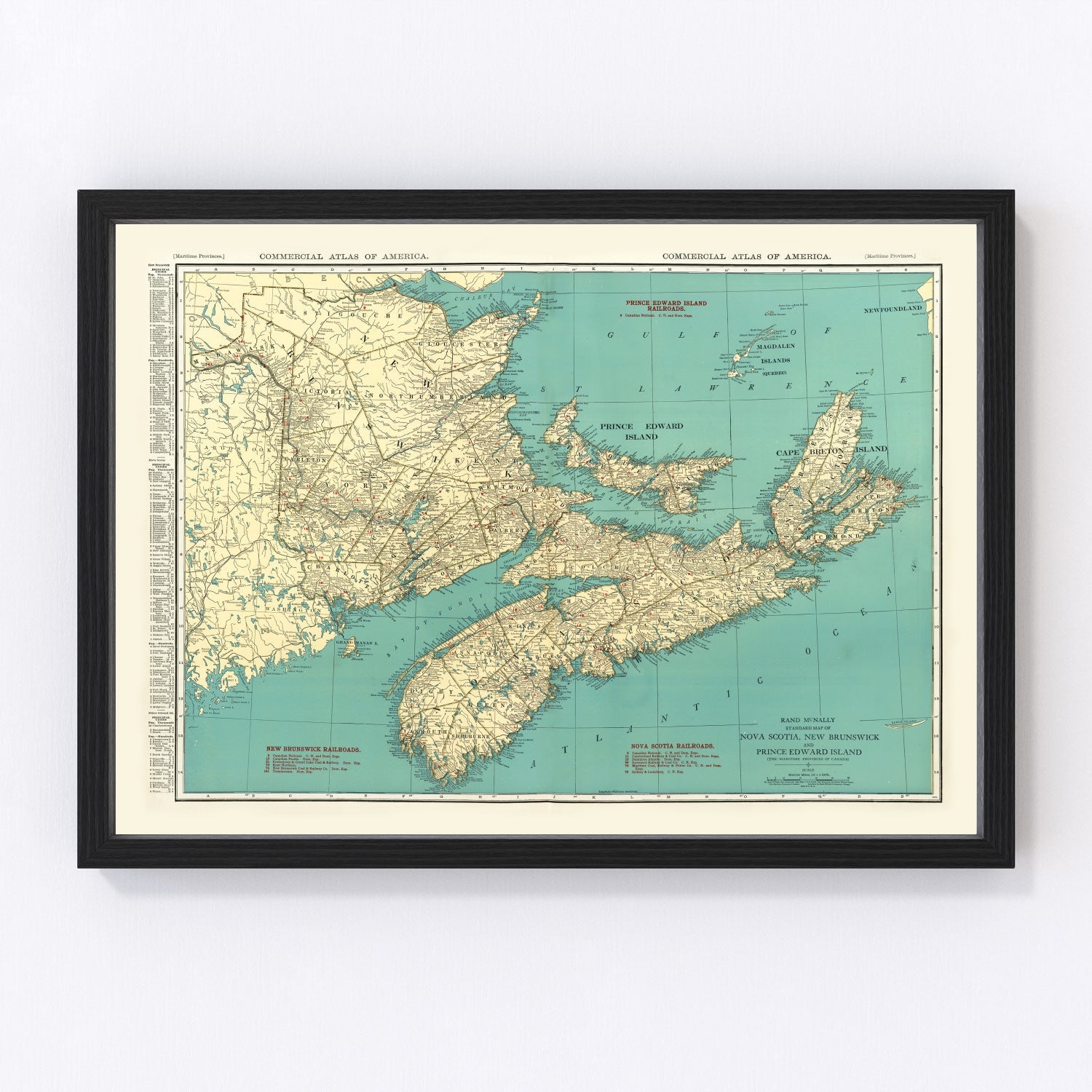 vintage map of Nova Scotia, Canada, 1924