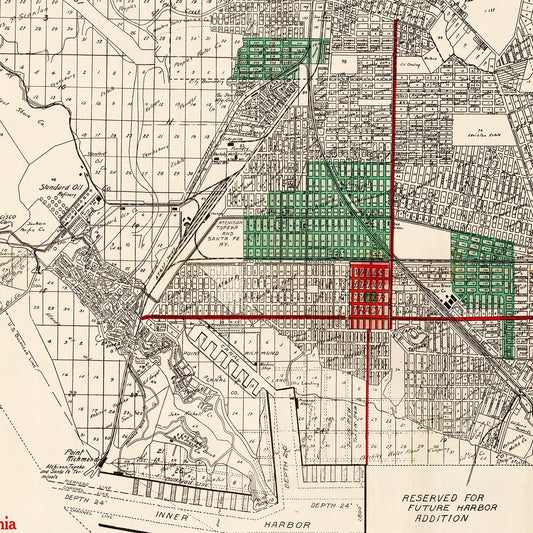 Vintage Map of Richmond, California, 1910