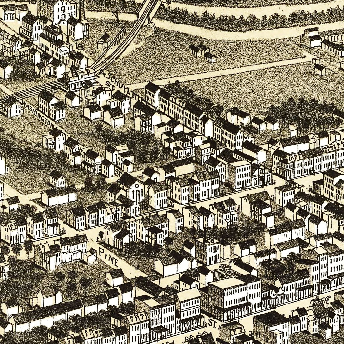 Vintage Map of Hamburg, Pennsylvania, 1889