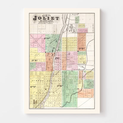 Vintage Map of Will County, Illinois, 1873