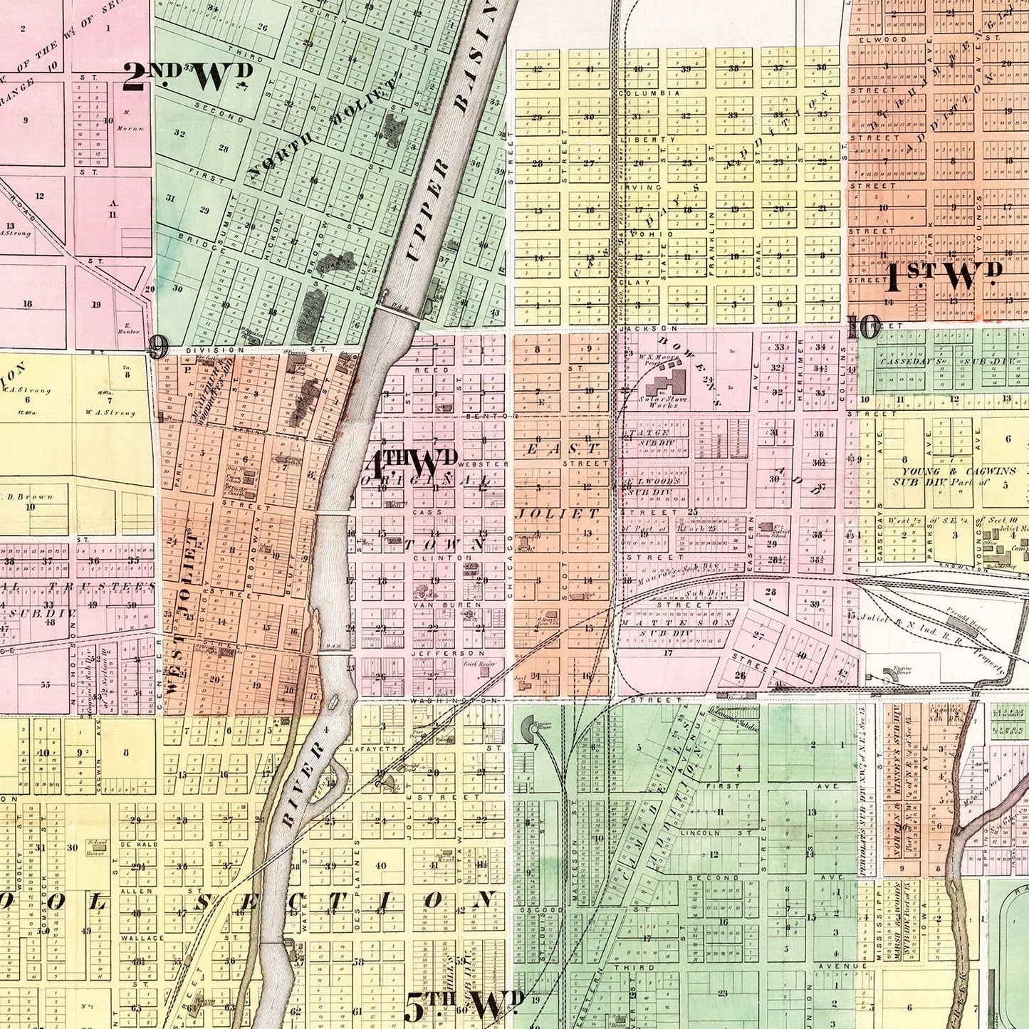 Vintage Map of Will County, Illinois, 1873