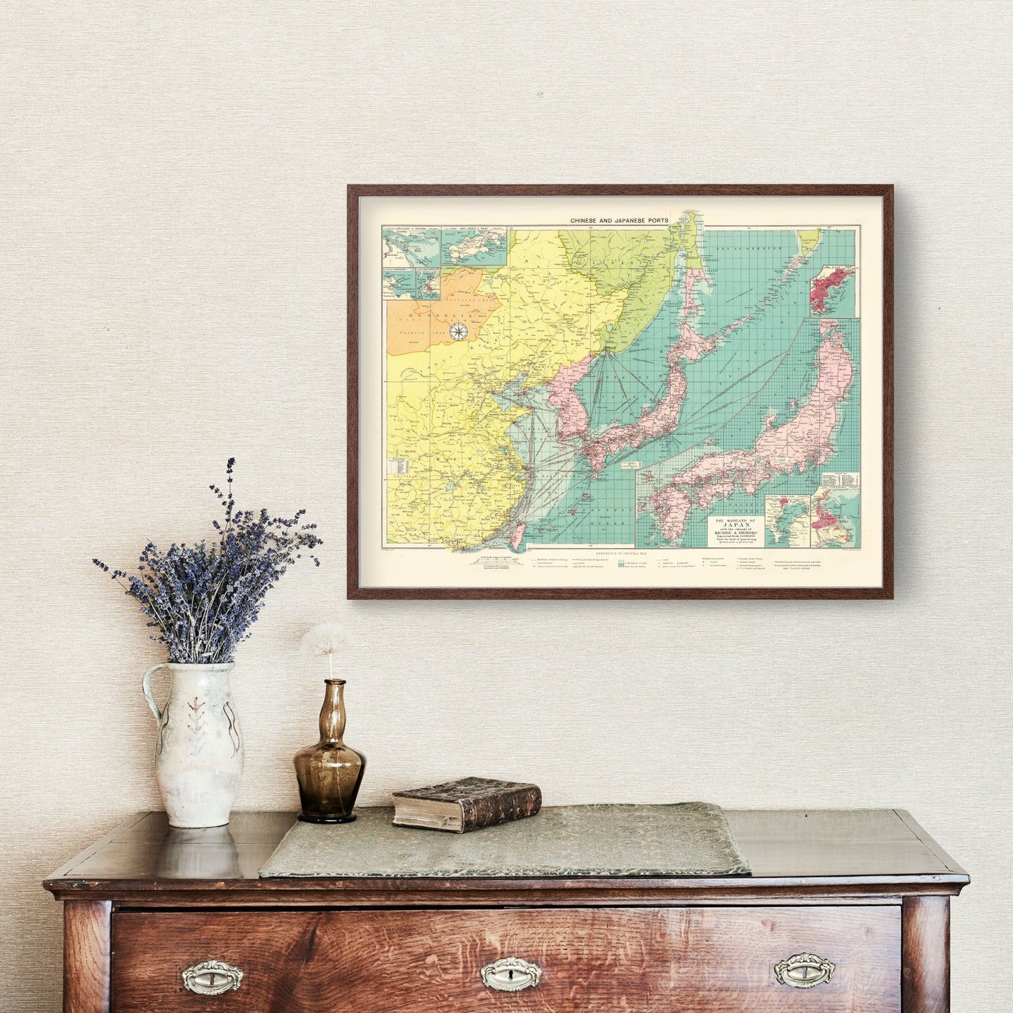 Vintage Map of Chinese and Japanese Ports, 1922