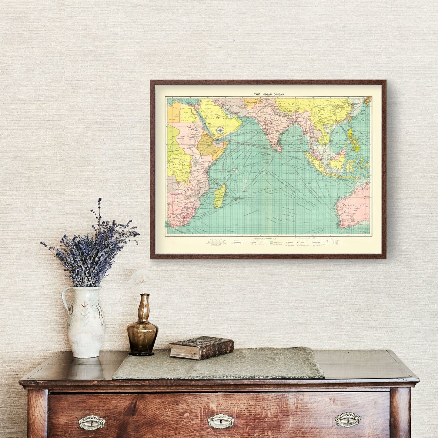 Vintage Map of the Indian Ocean, 1922