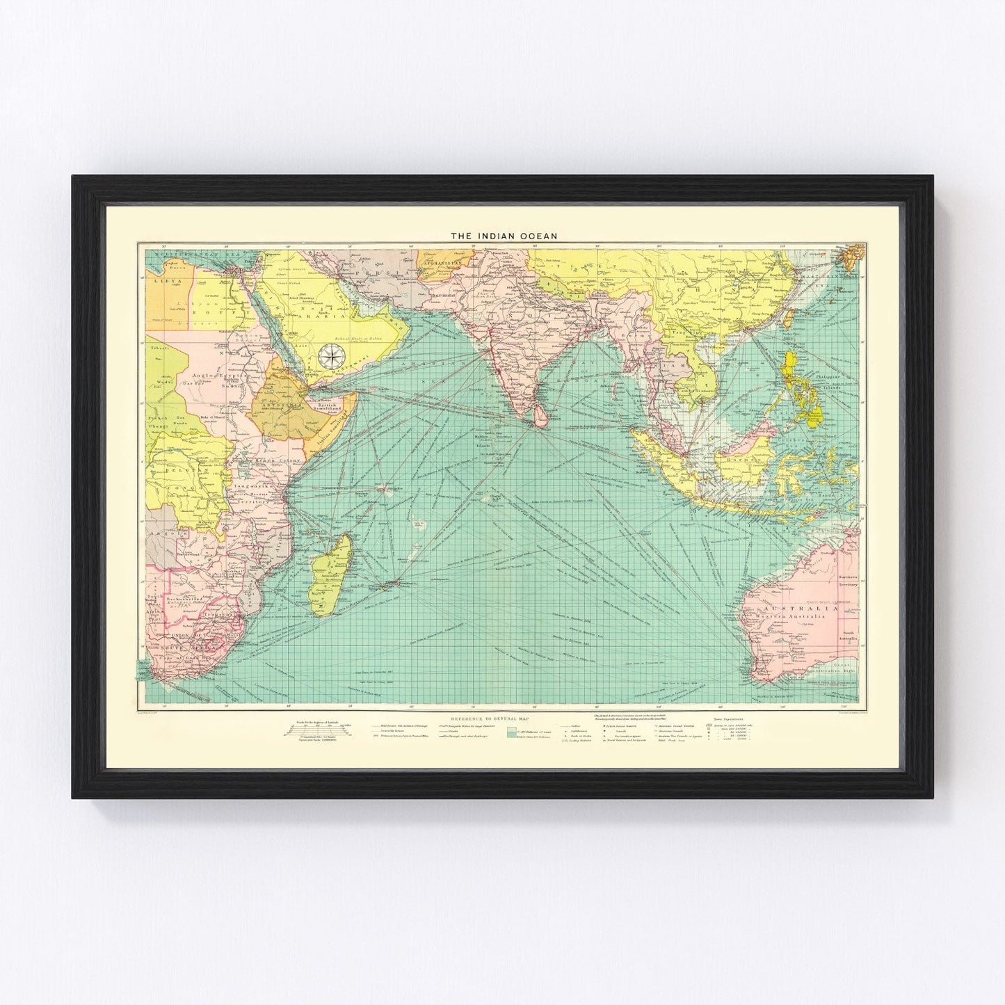 Vintage map of the Indian Ocean, 1922