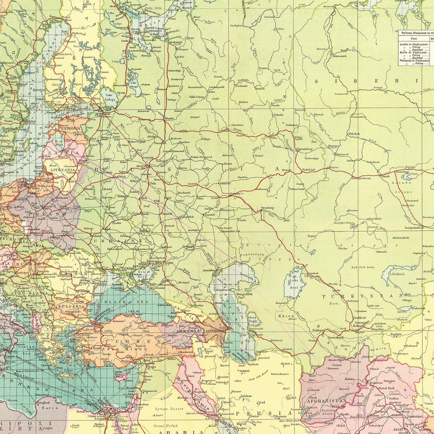 Vintage Map of Europe, 1922