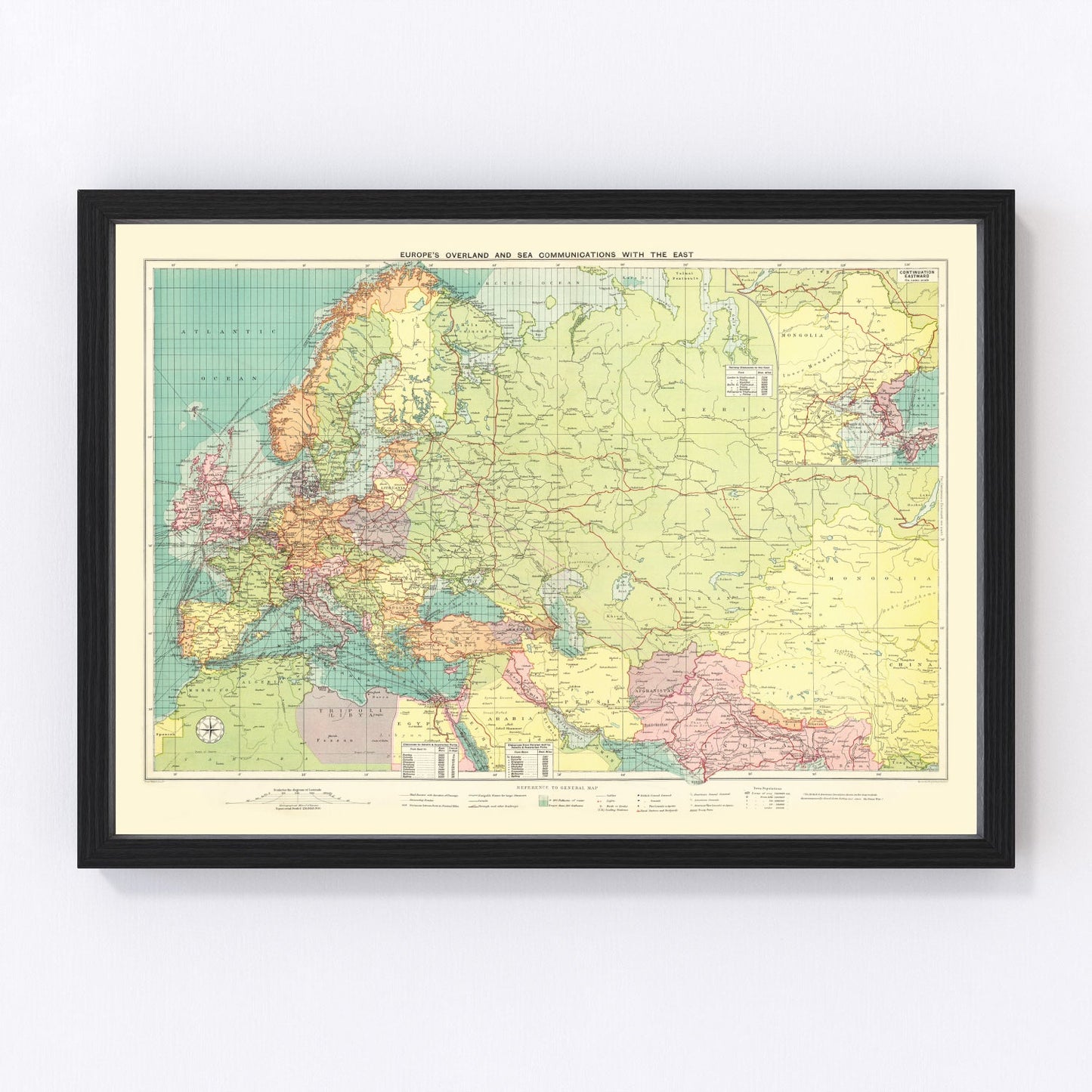 Vintage map of Europe, 1922