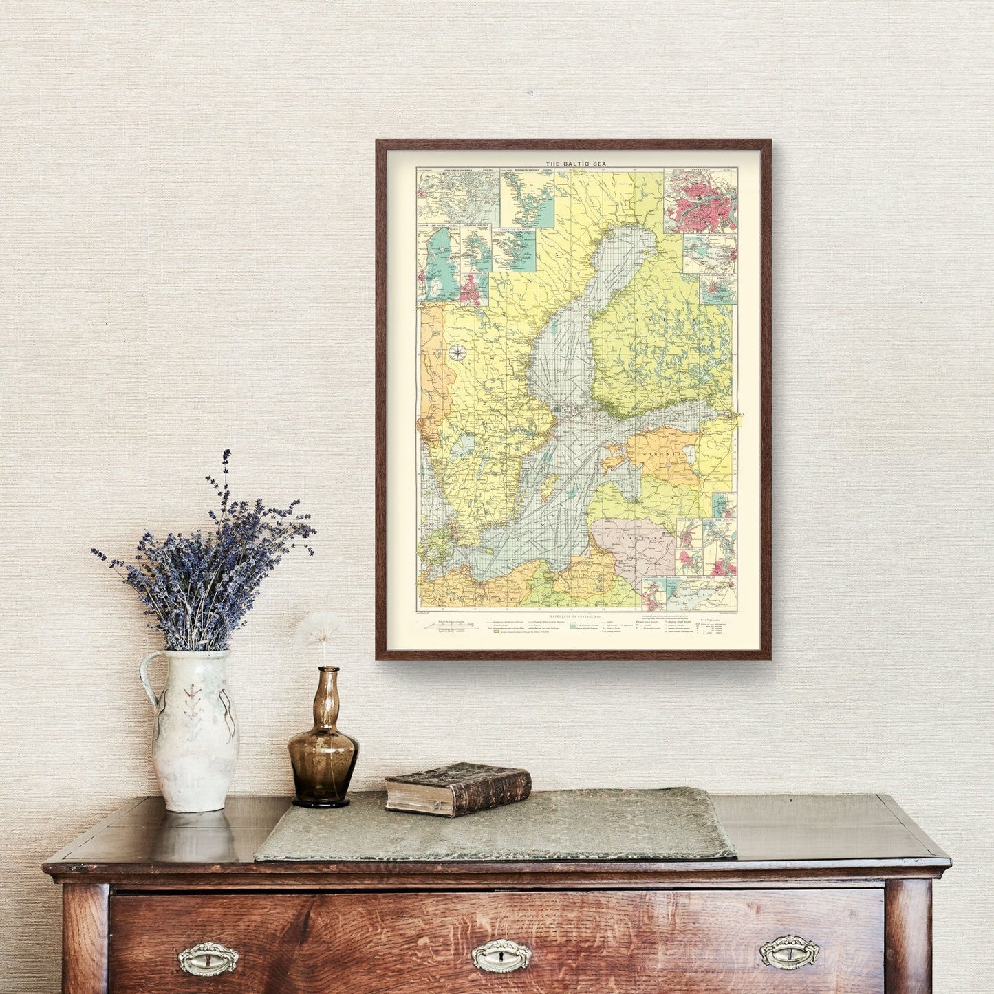Vintage Map of the Baltic Sea, 1922