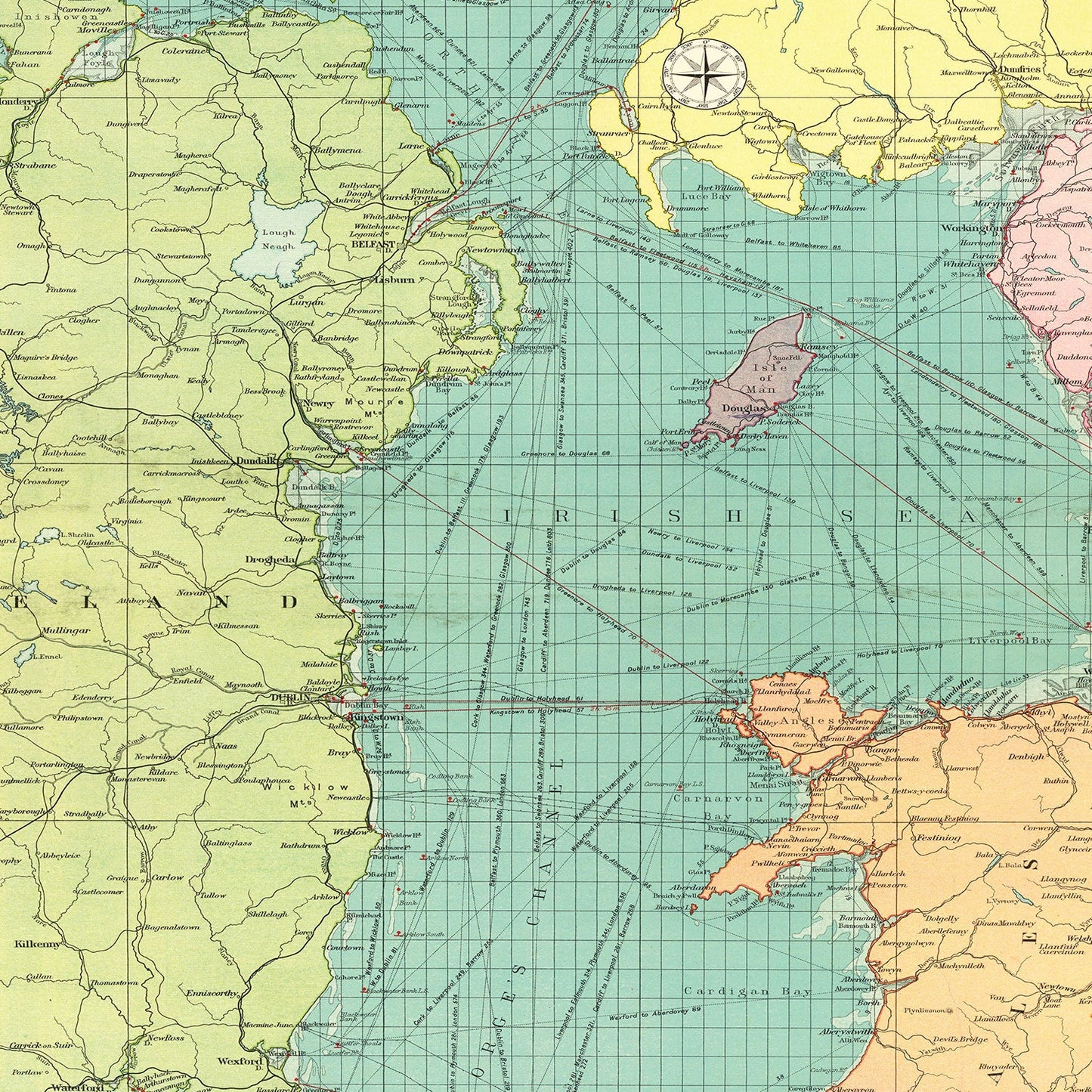 Vintage Map of Irish Channel, 1922