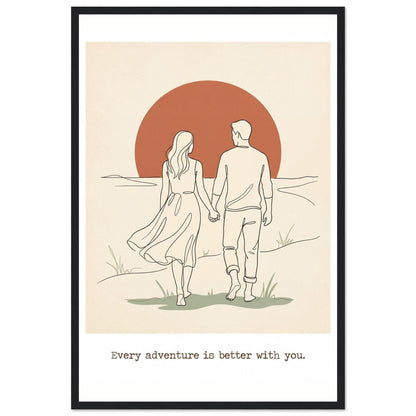 Romantic Wall Art - Couples Poster for Your Bedroom - 20x25 cm / 8x10″ - White frame / Ready-to-hang - Sparkycare