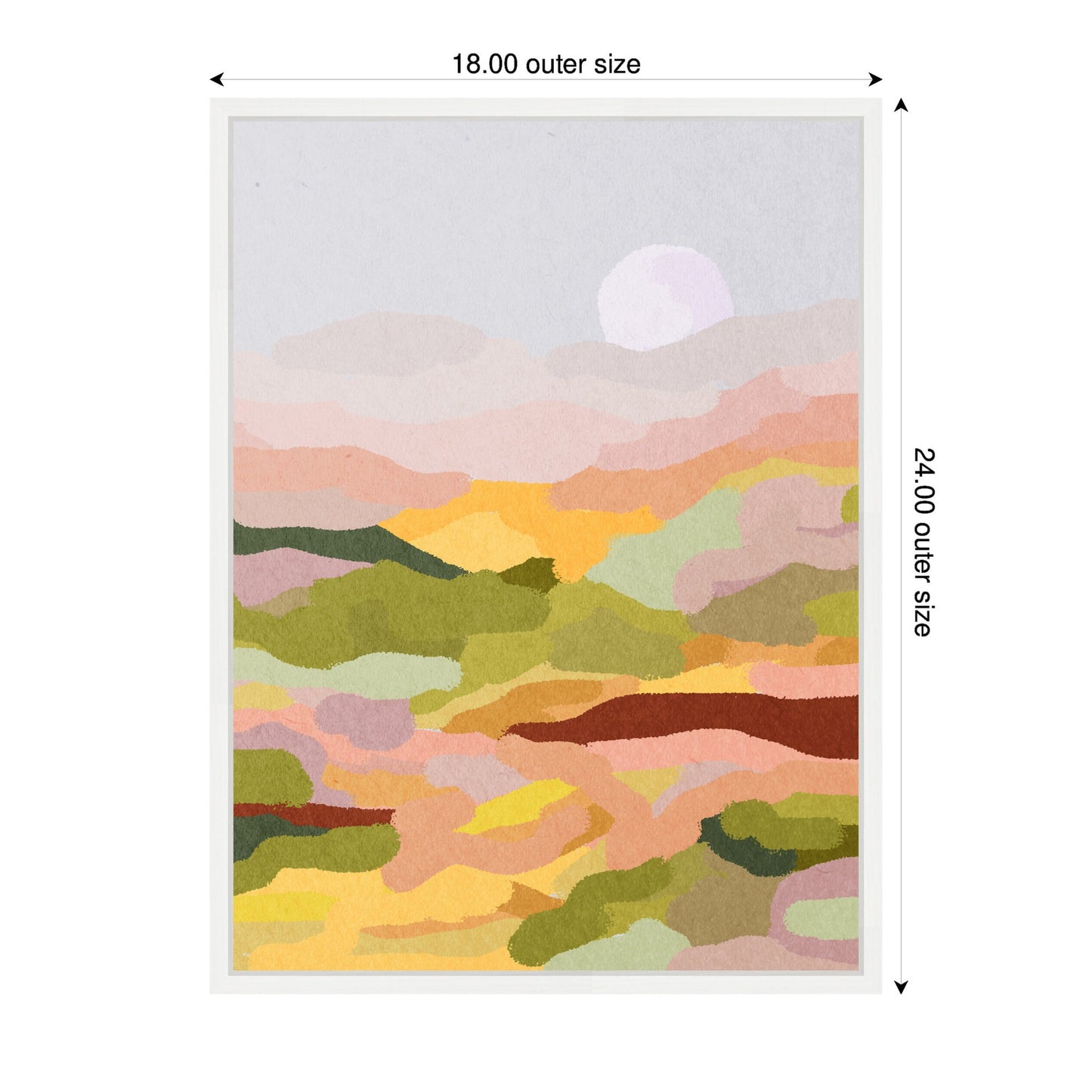 Golden Hills Landscape Framed Canvas Wall Art