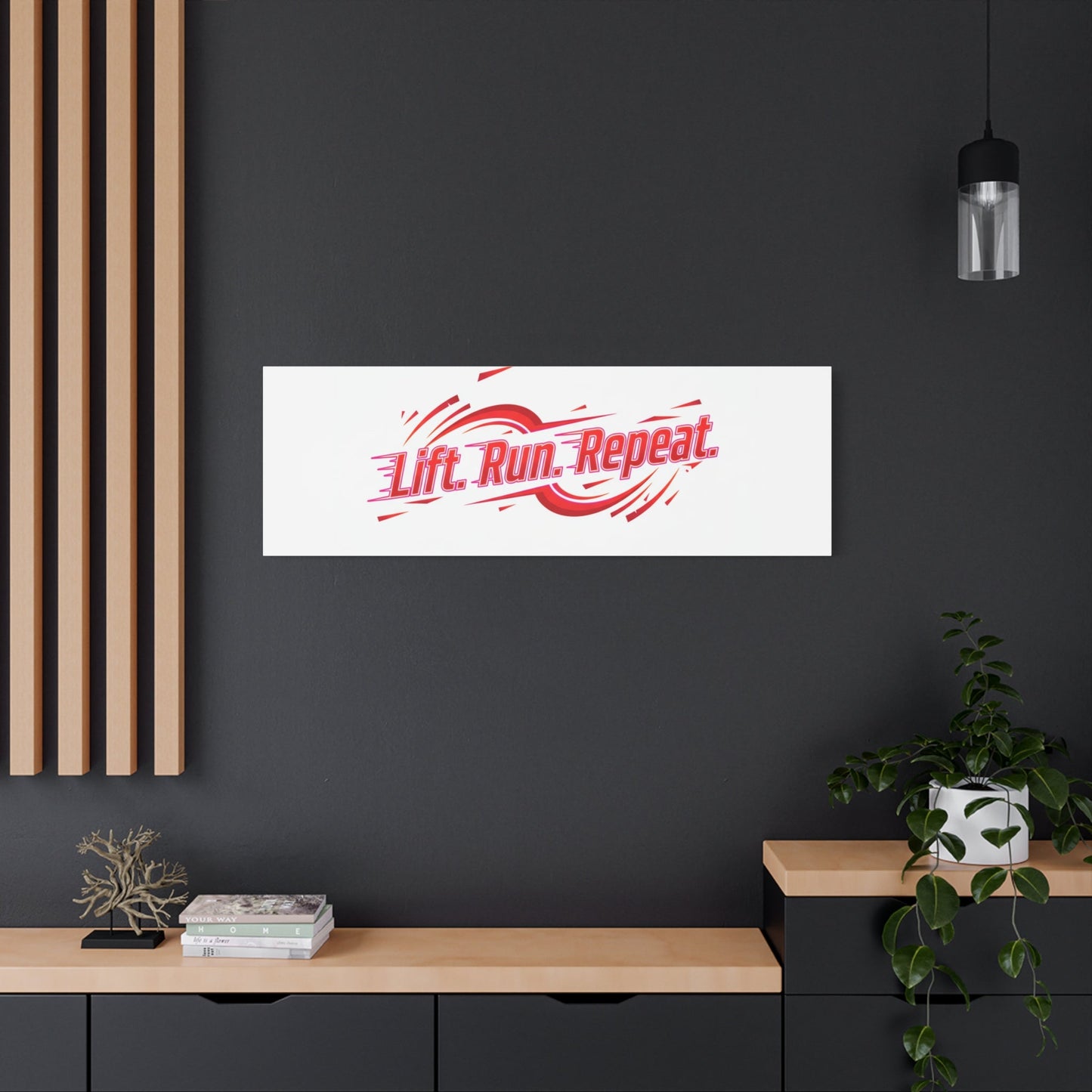 Lift Run Repeat Canvas | Fitness Wall Art, Gym Motivation